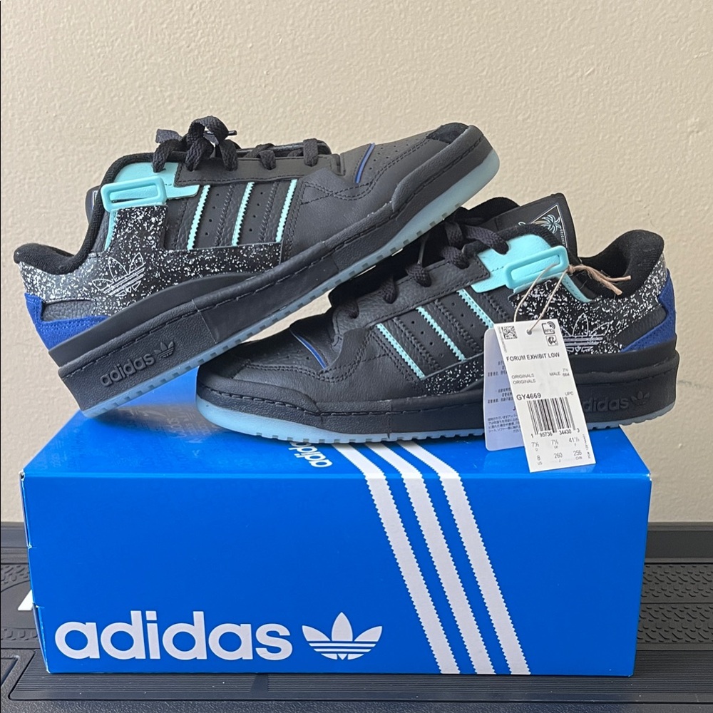 Adidas Black and Teal Sneakers